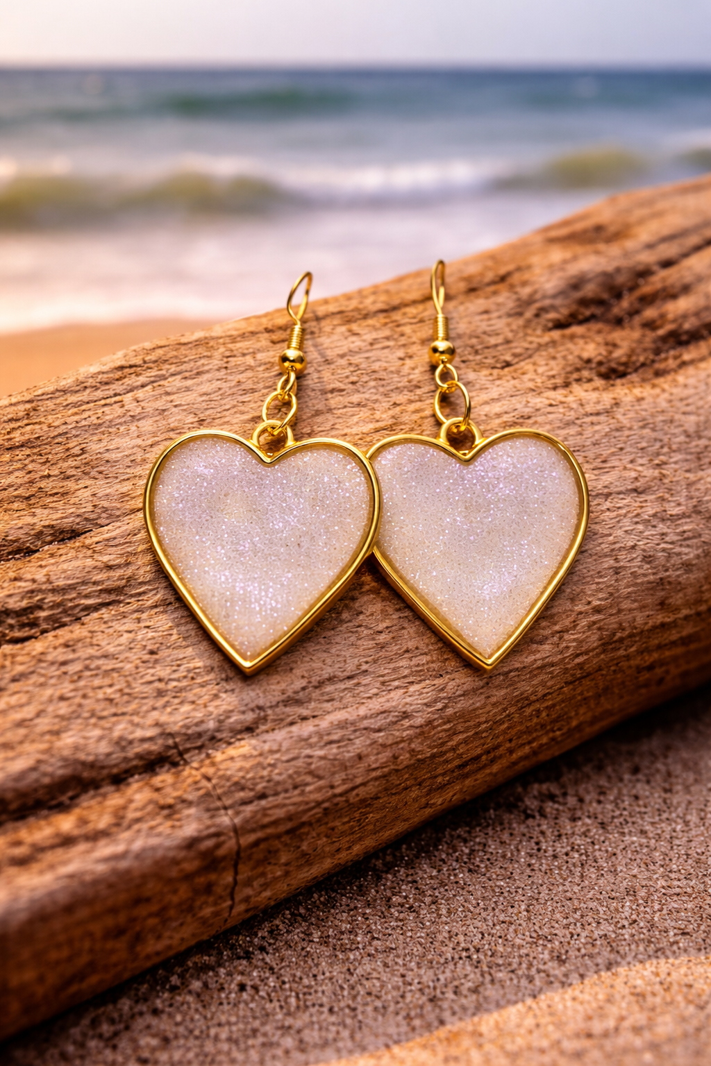 Earrings Frosted Sparkle Heart