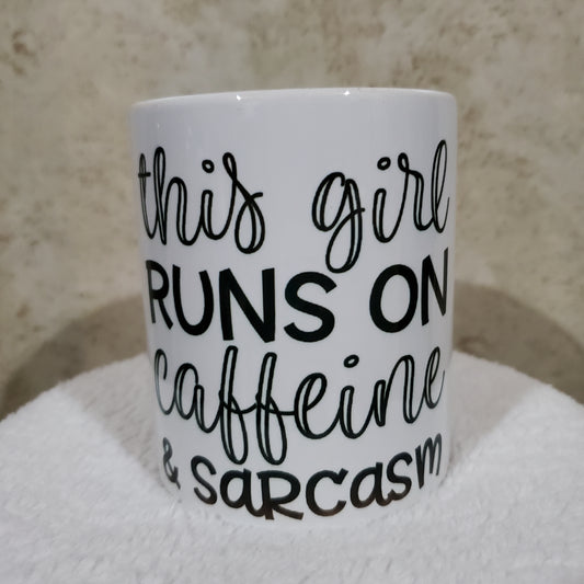 Coffee Mug Girl Run on Caffeine