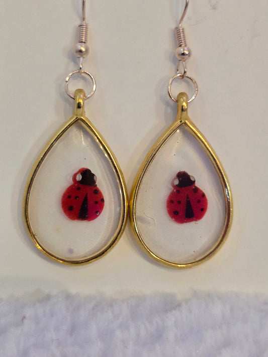 Earrings with Lady Bugs