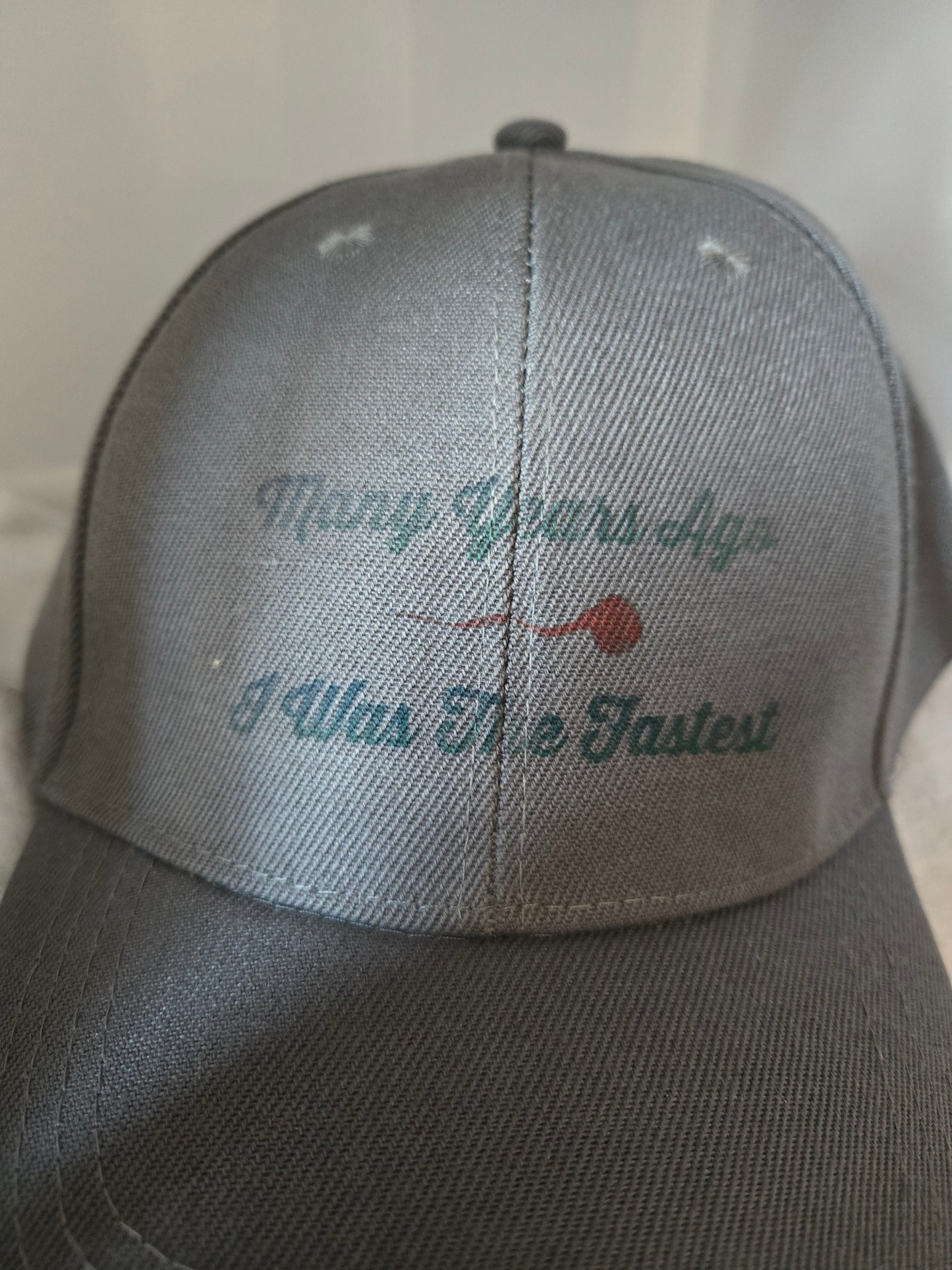 Ball Cap gray many years ago I was the fastest