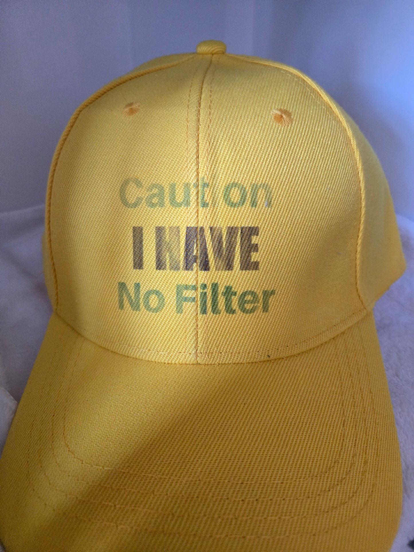 Ball Cap yellow caution no filter