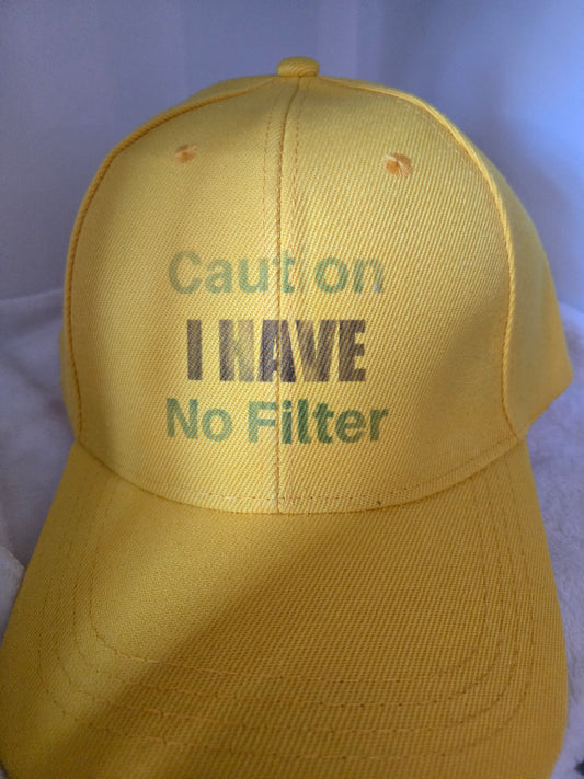 Ball Cap yellow caution no filter