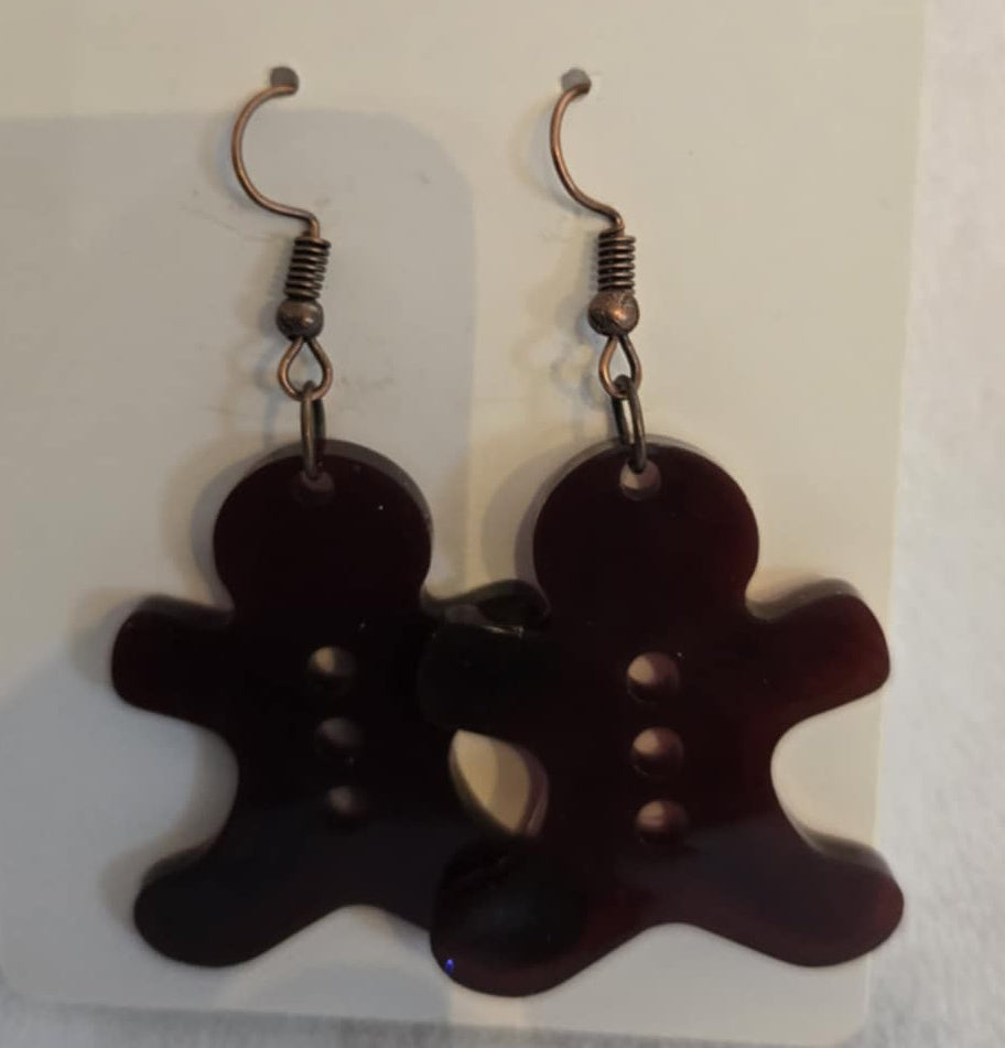 Resin Gingerbread Earrings