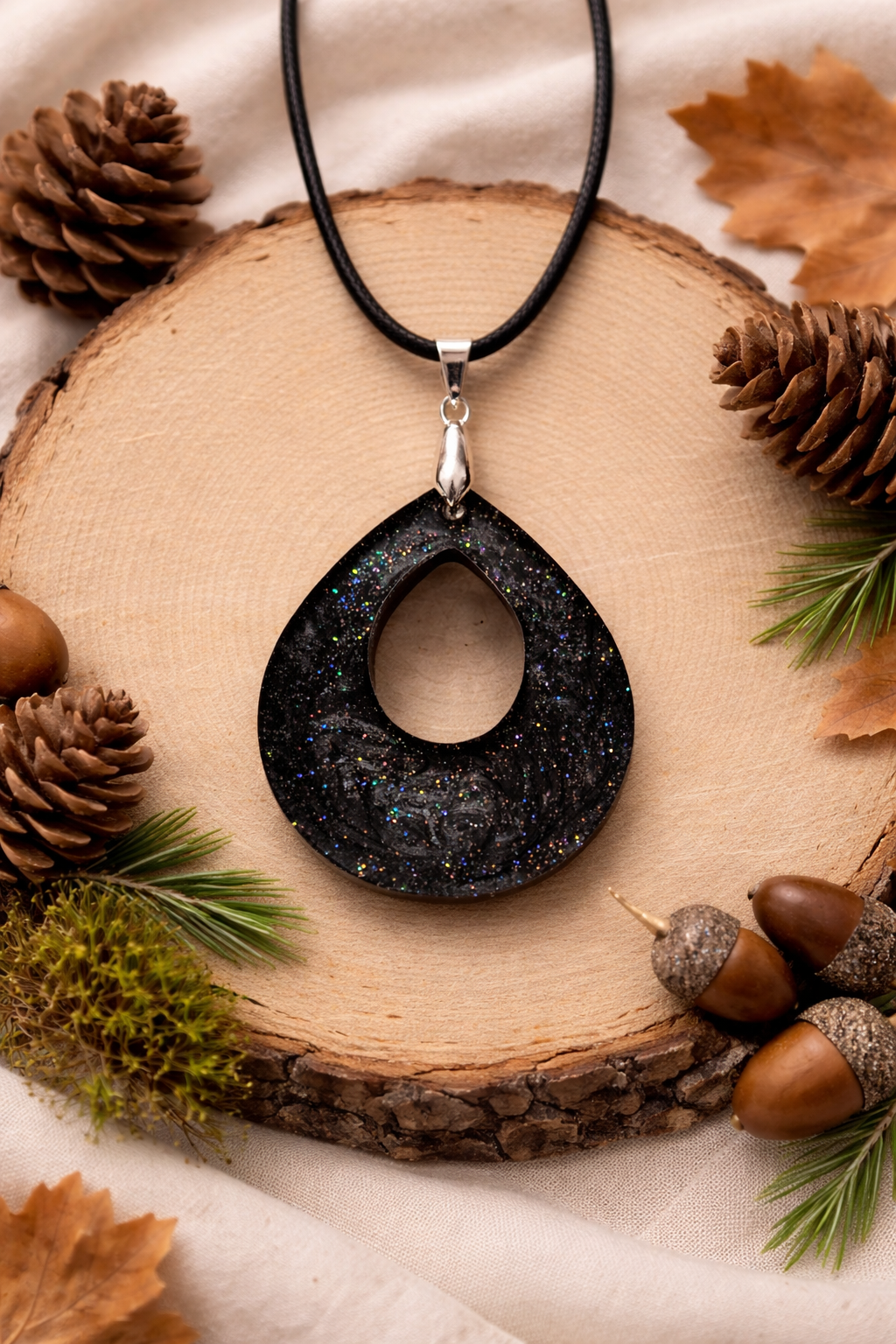 Bold Black Sparkle Necklace