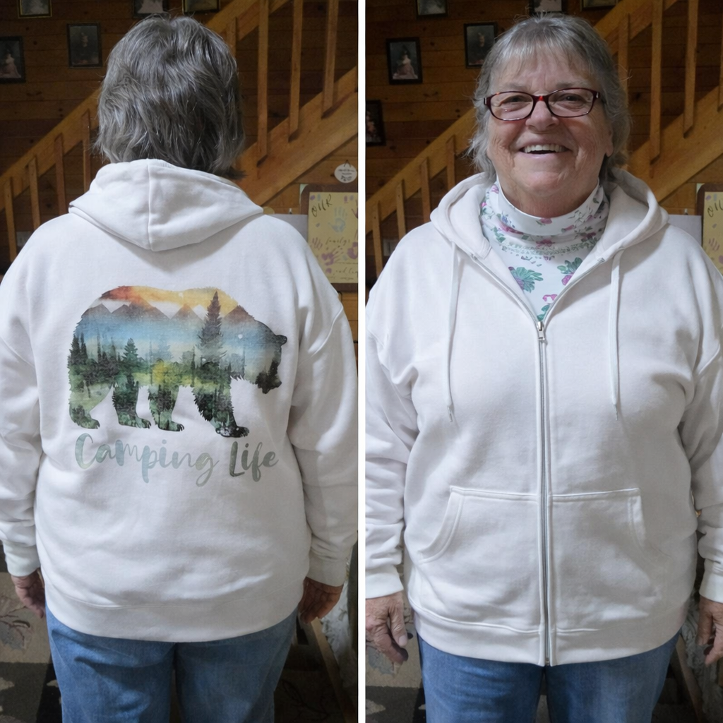 Hoodie Zip up Camping life
