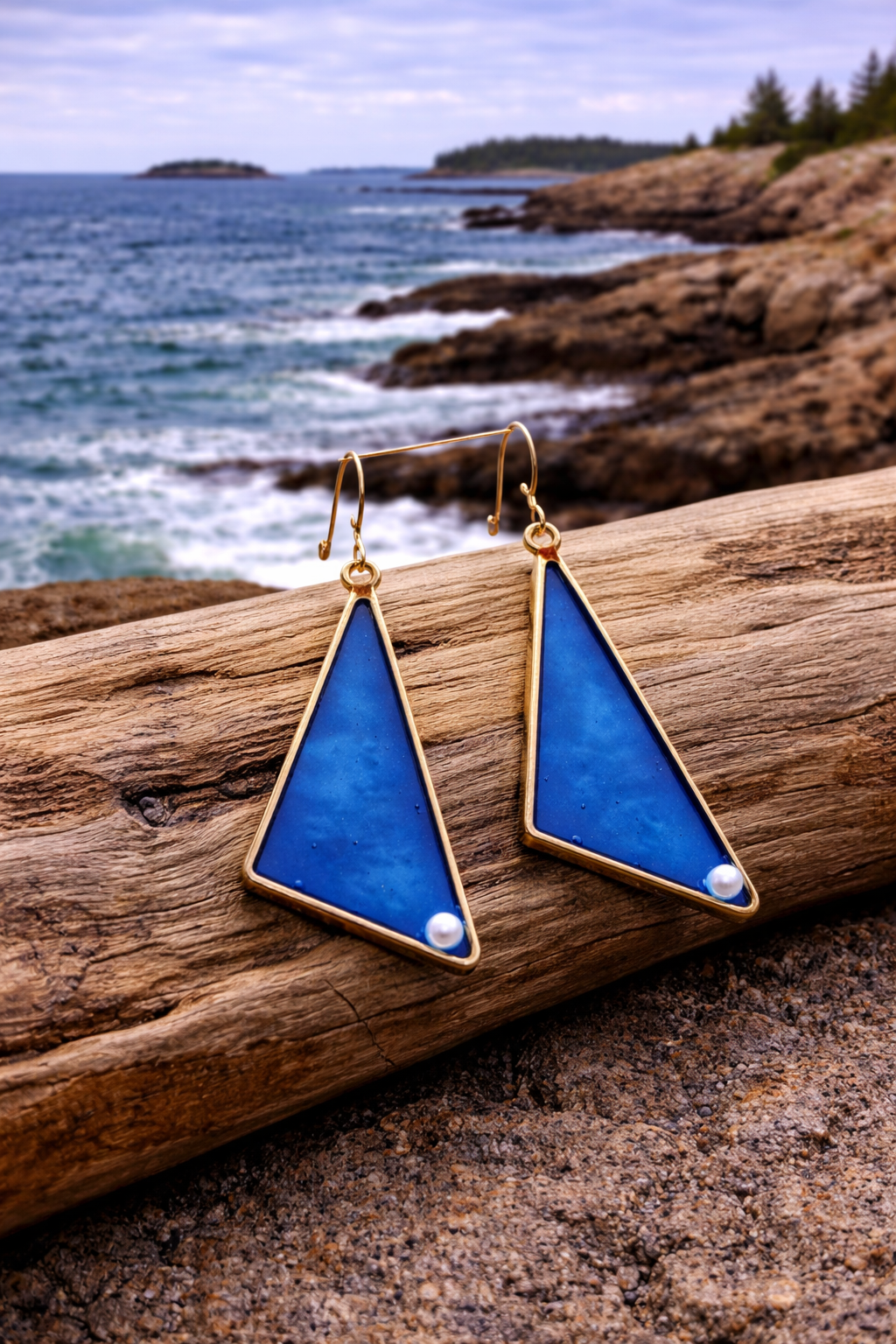Earrings Teal with Pearl