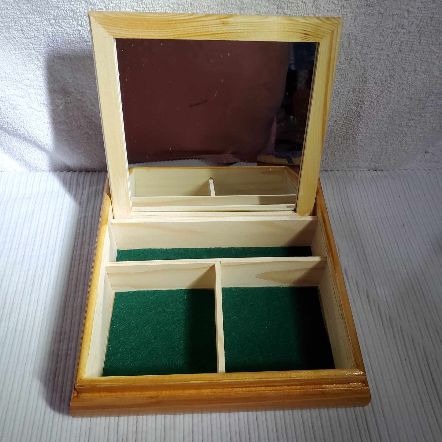 Hand-Painted Butterfly and Lilies Wooden Jewelry Box