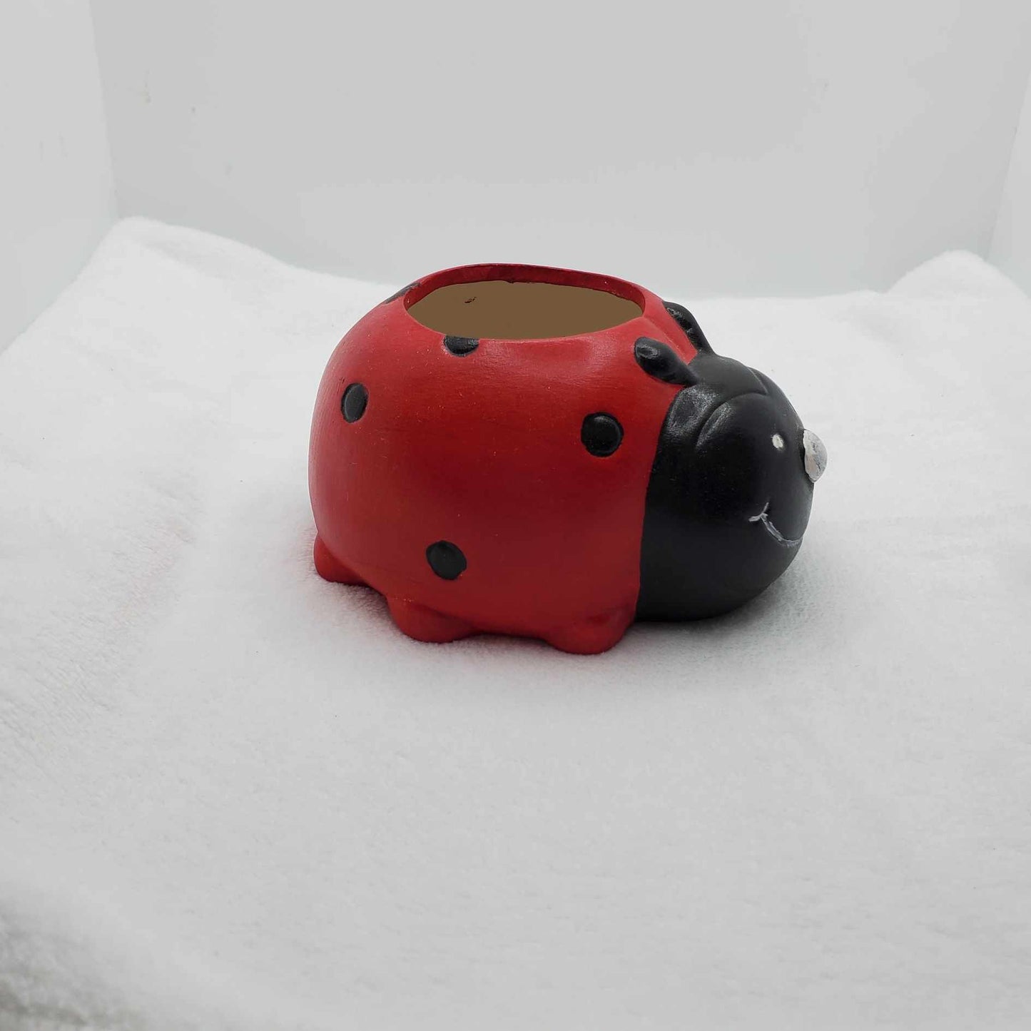 Lady Bug Plant Pot Hand Painted
