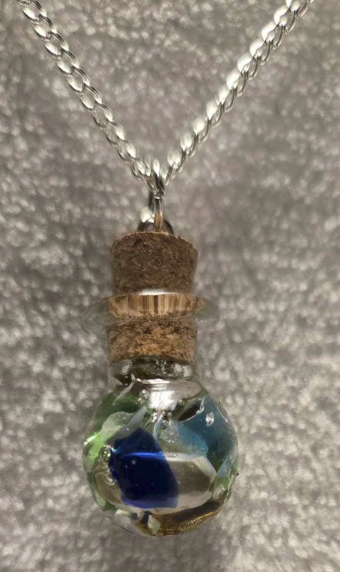 Seaglass in a Bottle Necklaces