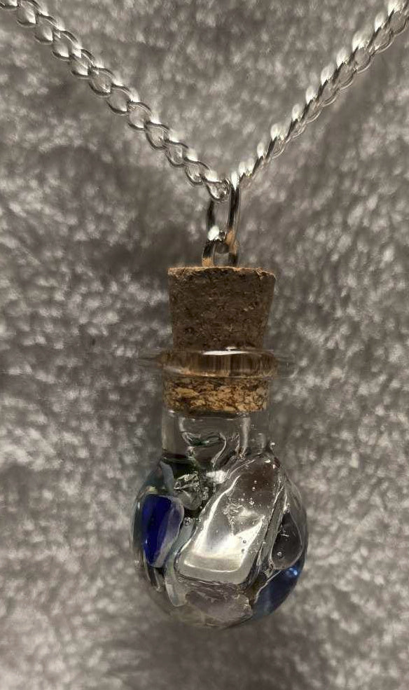 Seaglass in a Bottle Necklaces