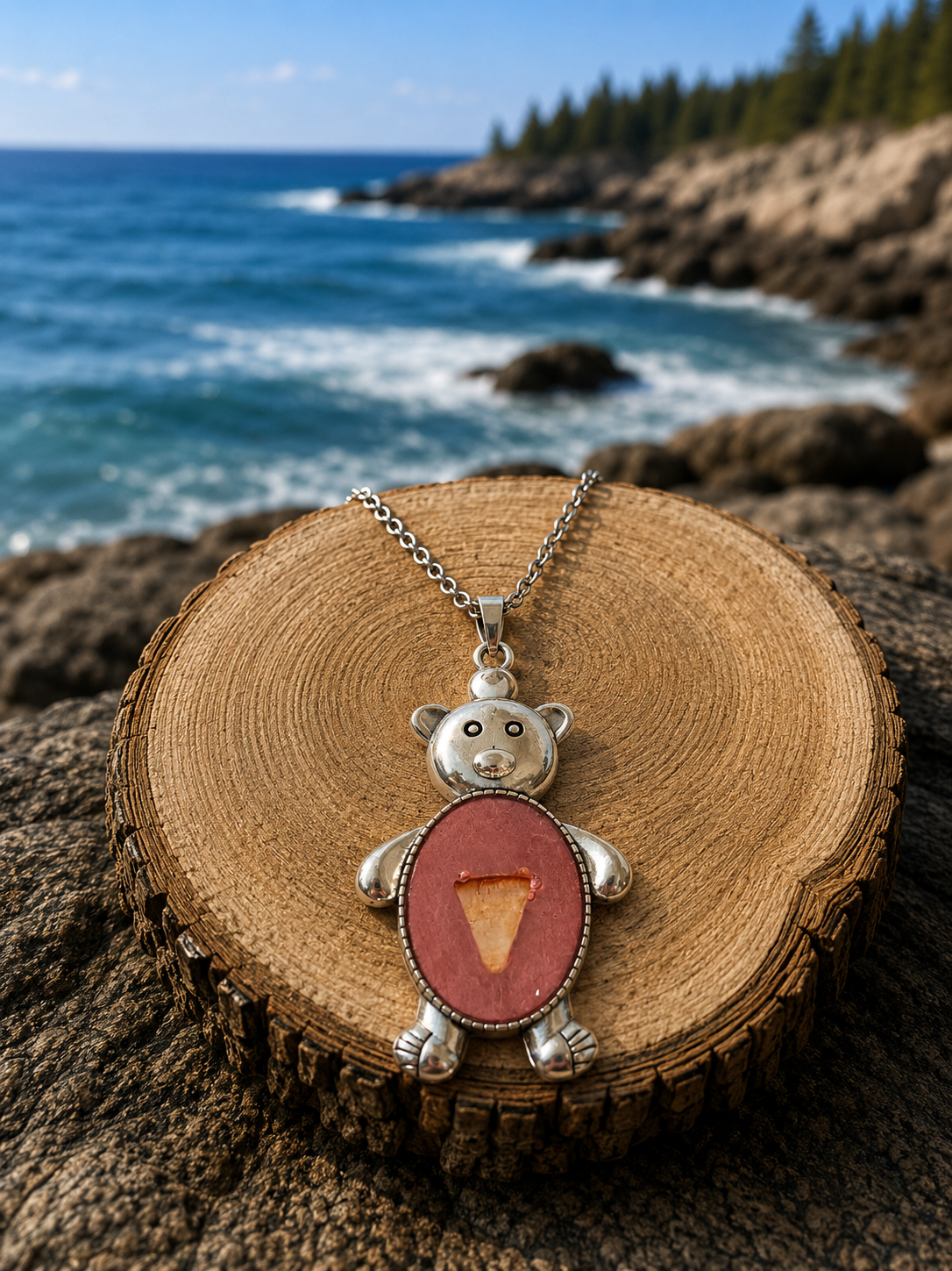 Lobster Notch Necklace Teddy Bear
