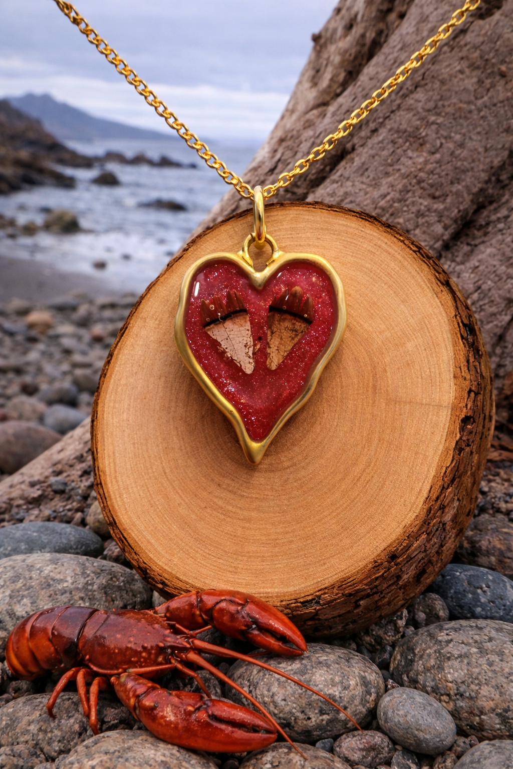 Lobster Notch Heart Necklace