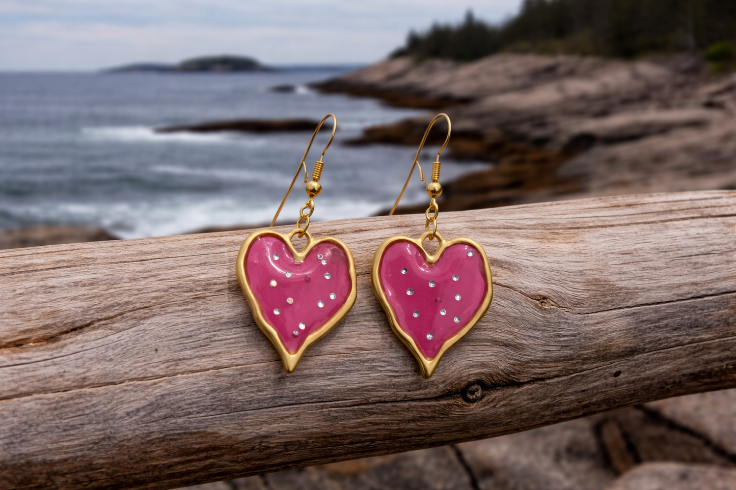 Heart Shapped resin Earrings