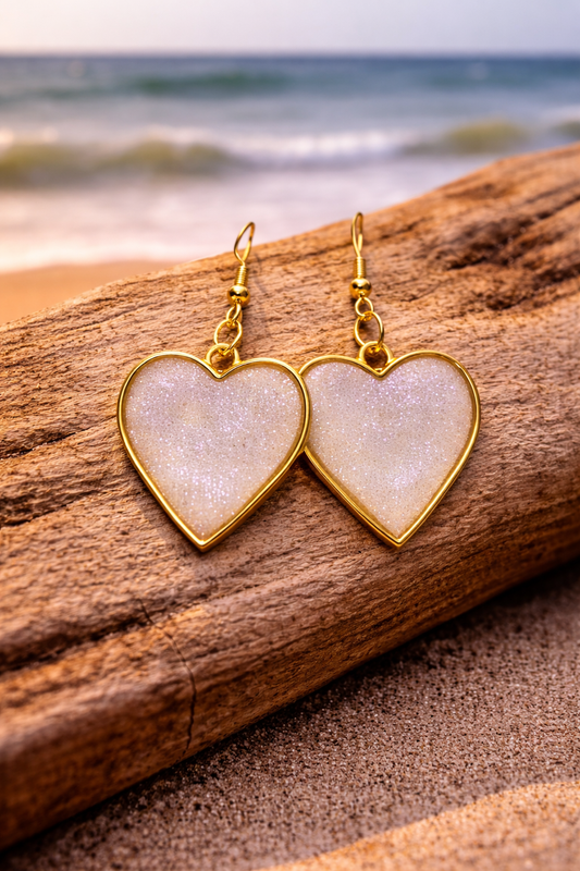 Earrings Frosted Sparkle Heart