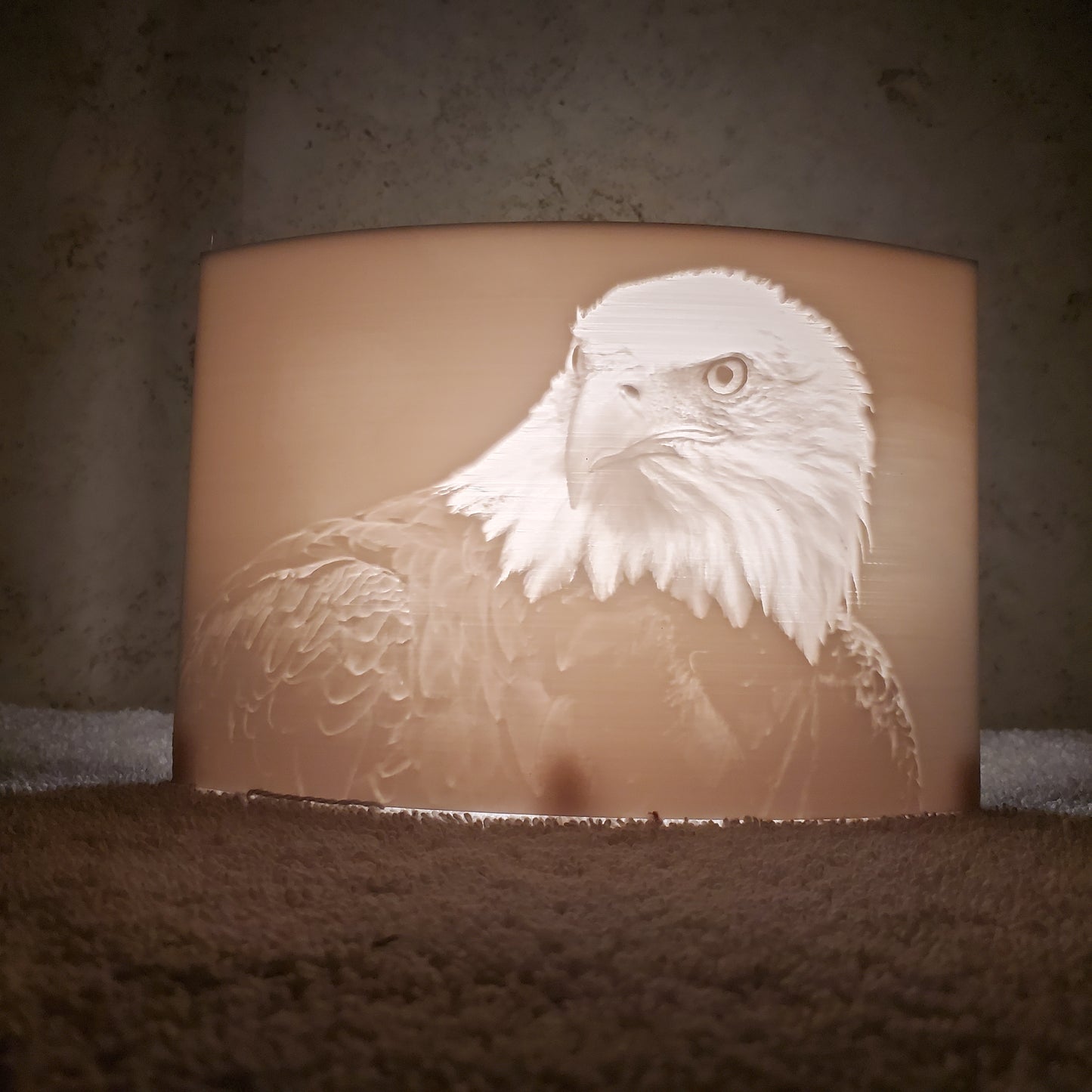 Eagle Head Lithophane Puck Light