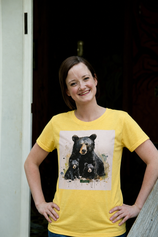 T shirt Maine Bear with cubs
