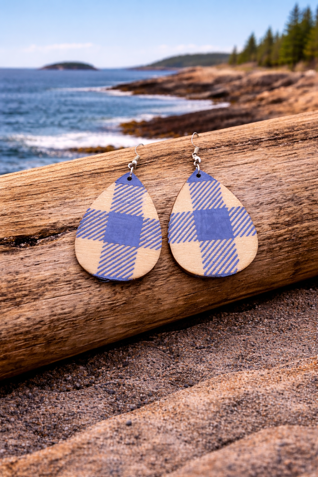 Earrings wooden