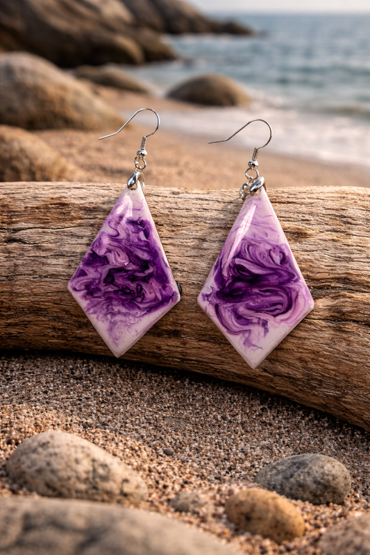 Earrings Purple Swirl