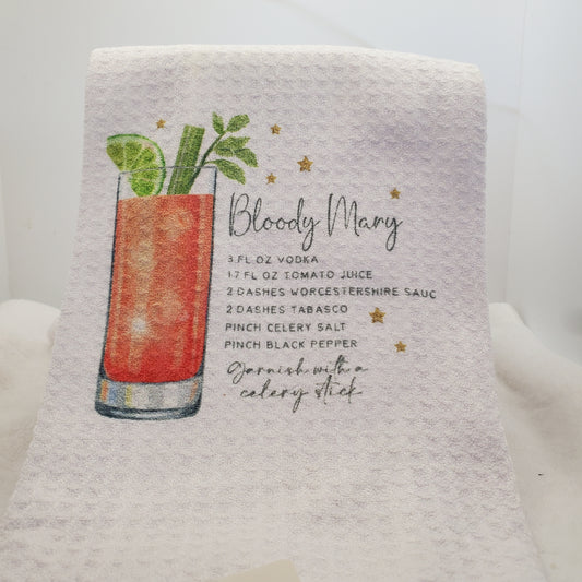 Kitchen Towel with Bloody Mary Recipe