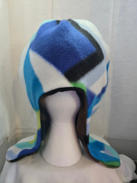 Bomber Hat Blue Geo