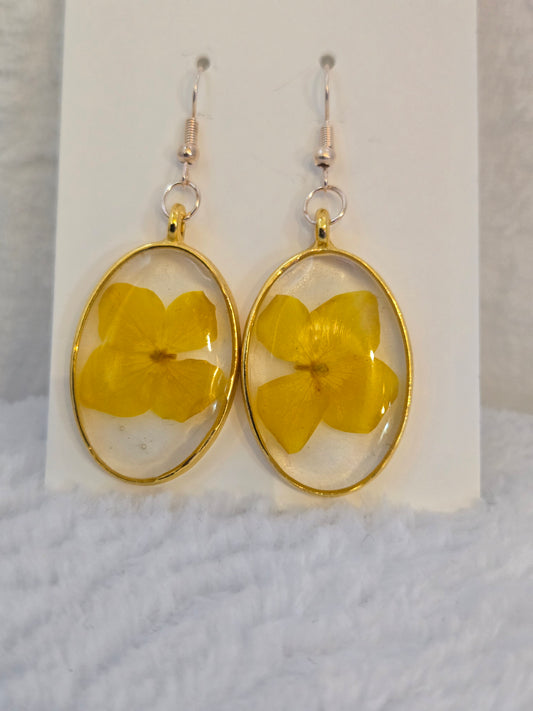 Earrings with Yellow Flower