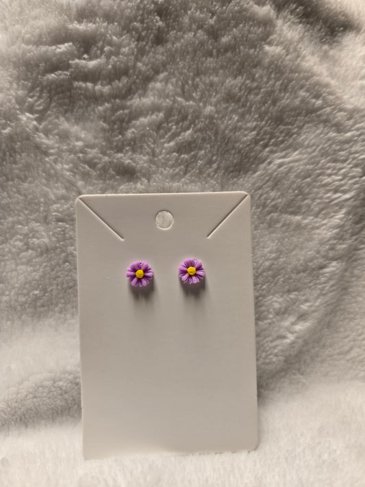 Earrings Purple flower