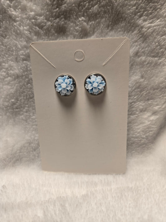 Earrings Blue Flowers