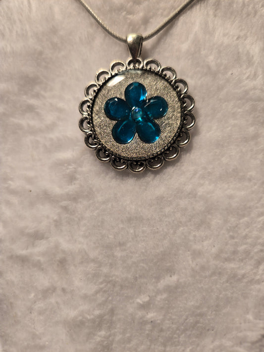 Necklace Blue Flower