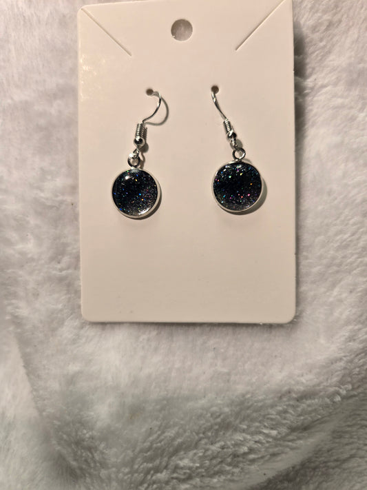 Earrings Dangle Black Night Sky