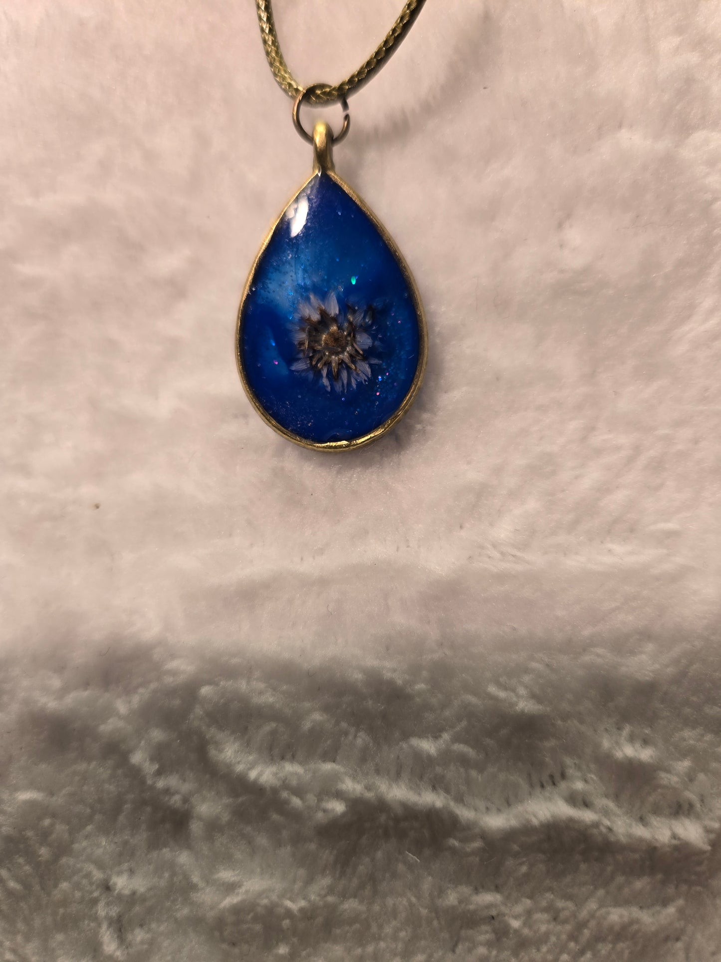 Necklace Blue with Flower