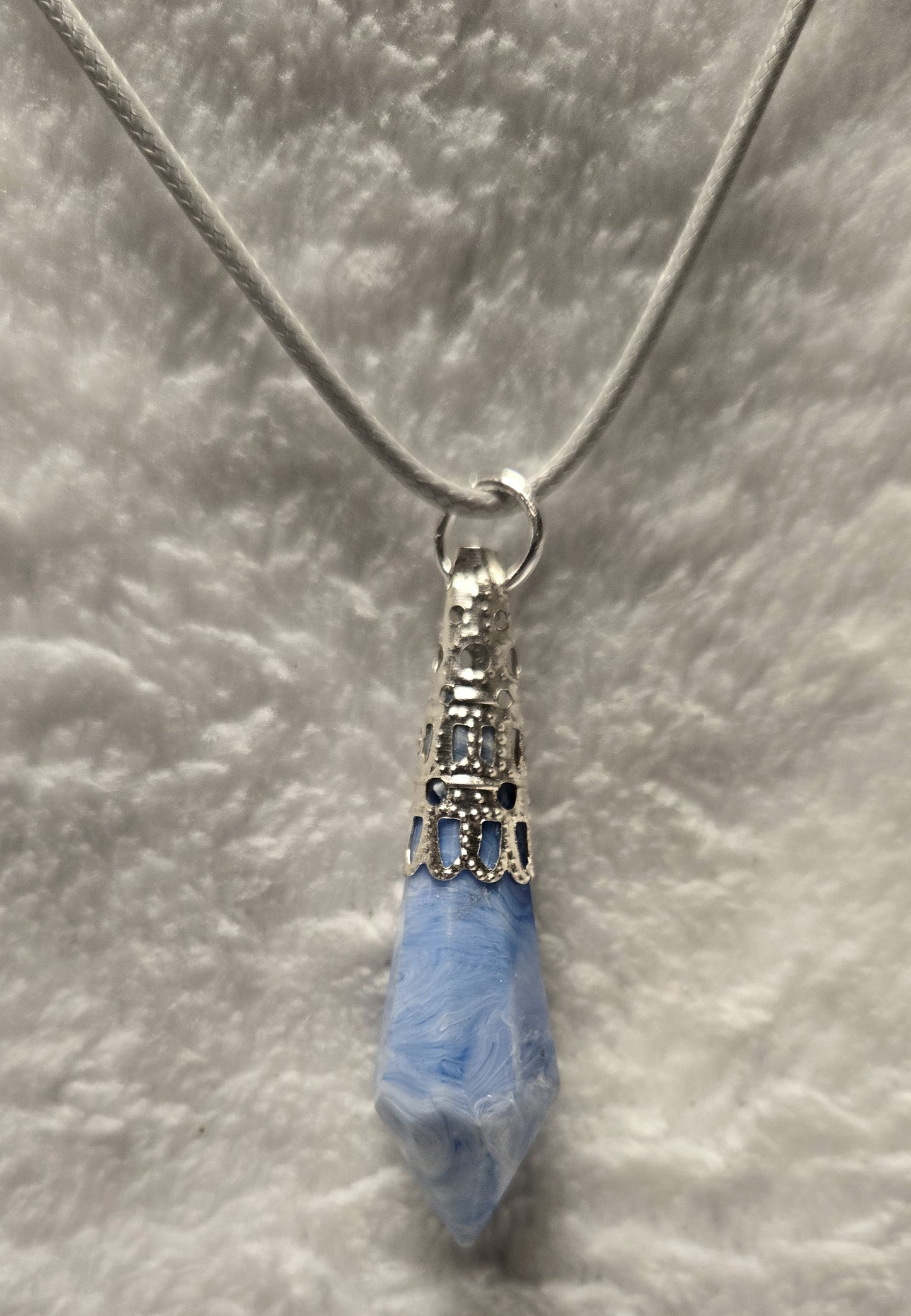 Zircon shaped Necklace in light blue