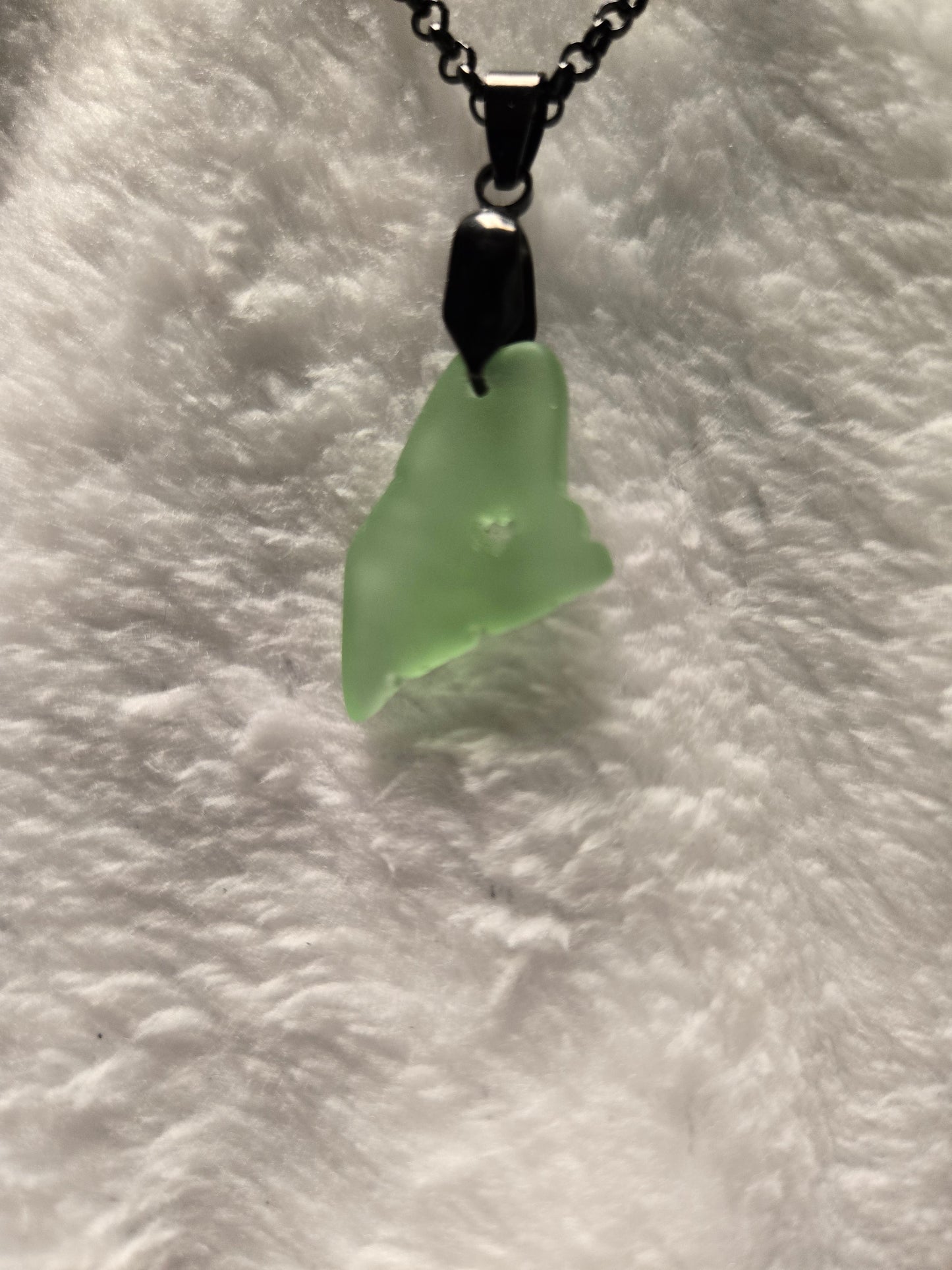 Maine Shaped Seaglass Necklace