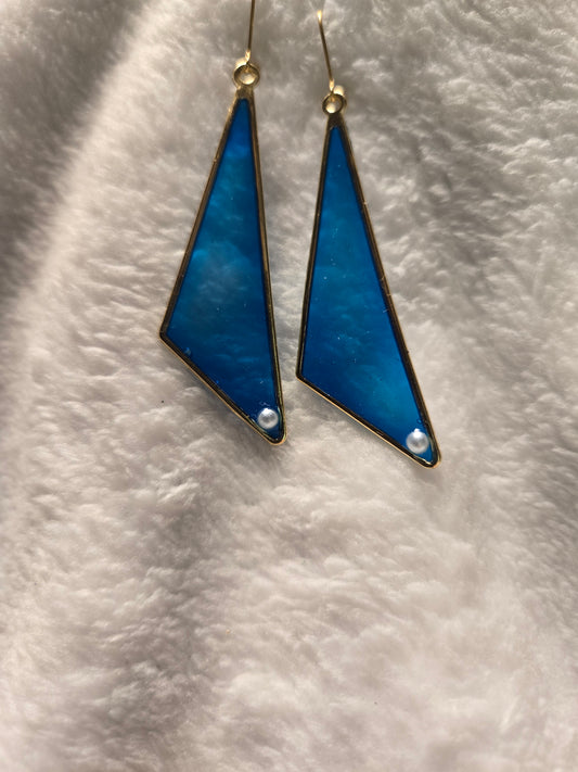 Earrings Teal with Pearl