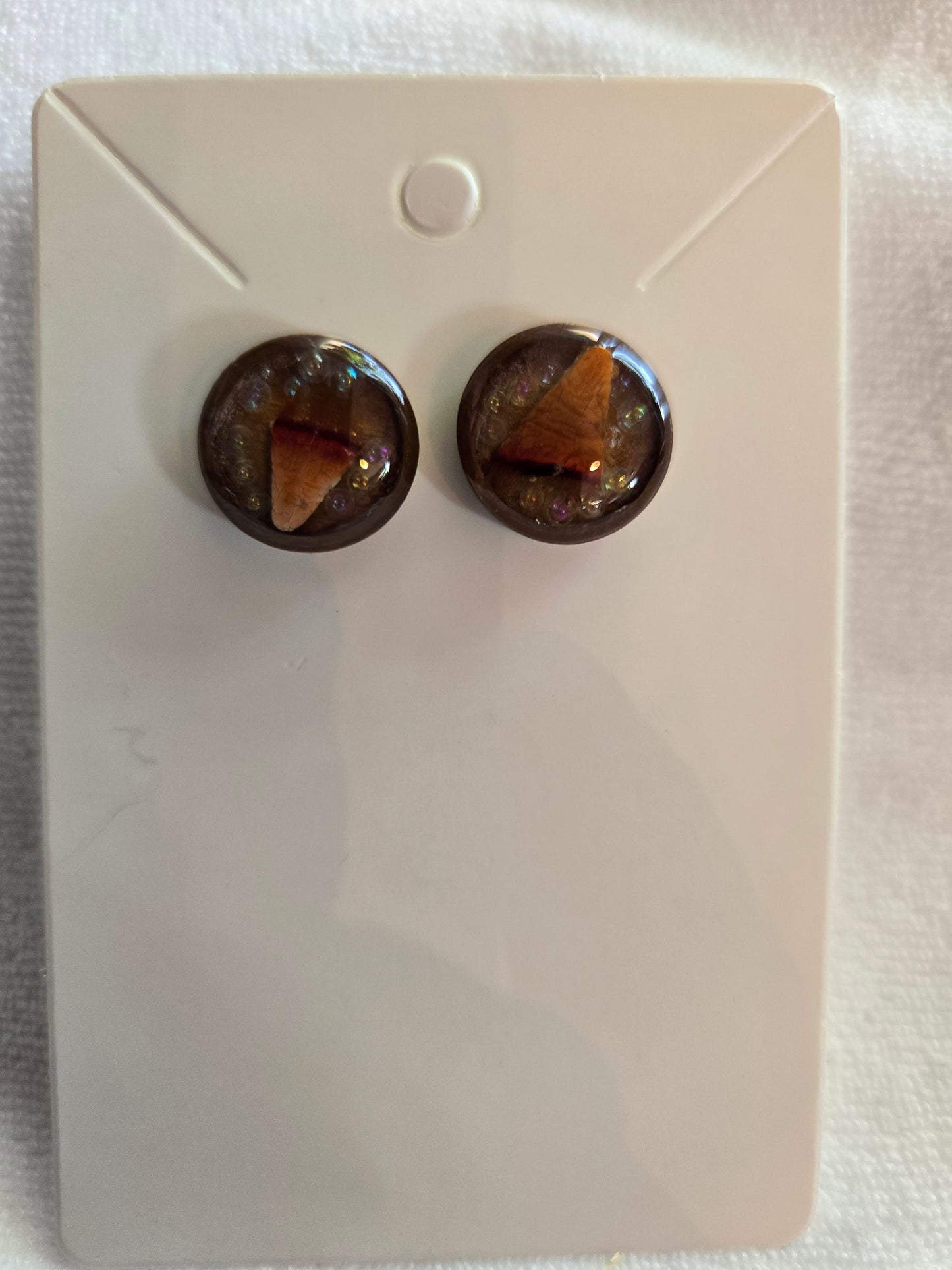 Lobster Notch Wooden Earrings with Bubbles