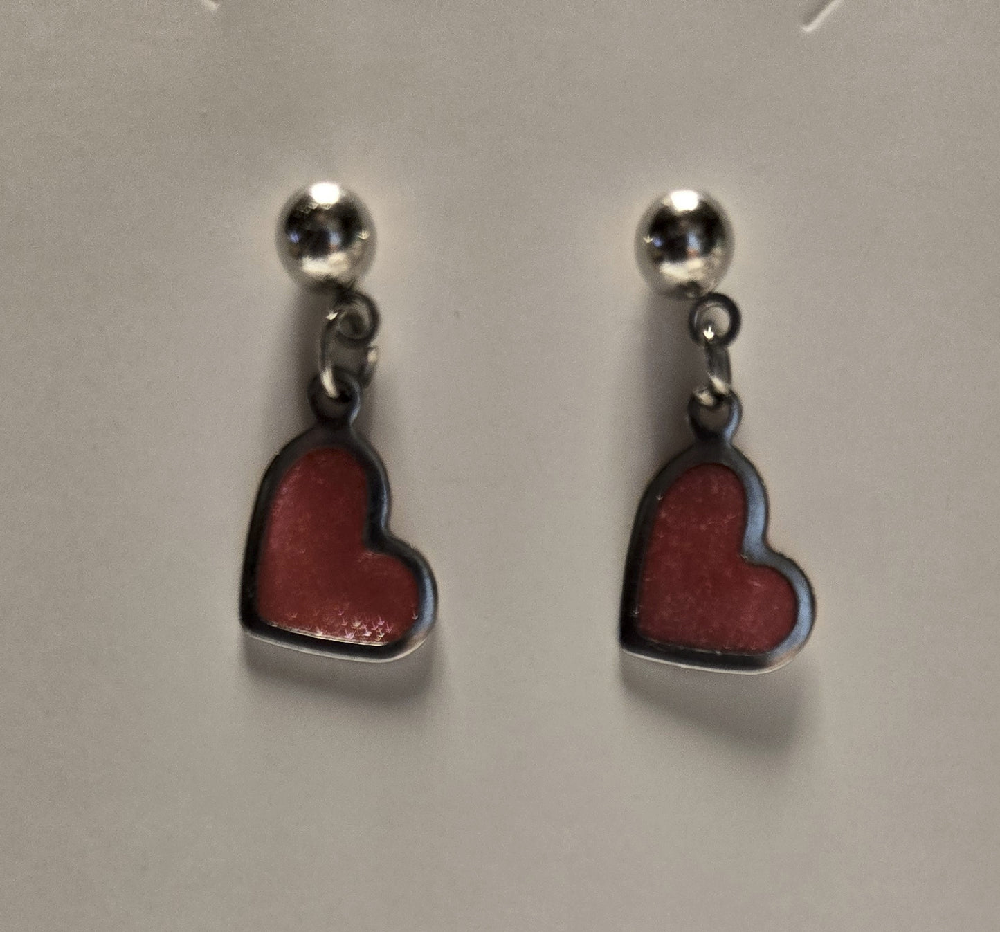 Pink Heart Earrings