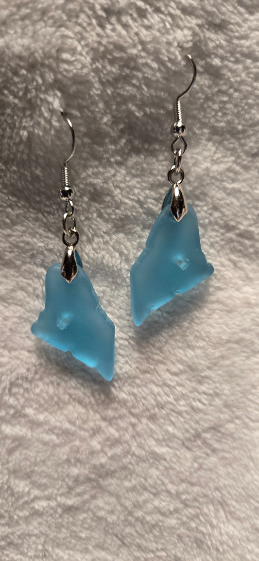 Maine Shaped Seaglass Earrings