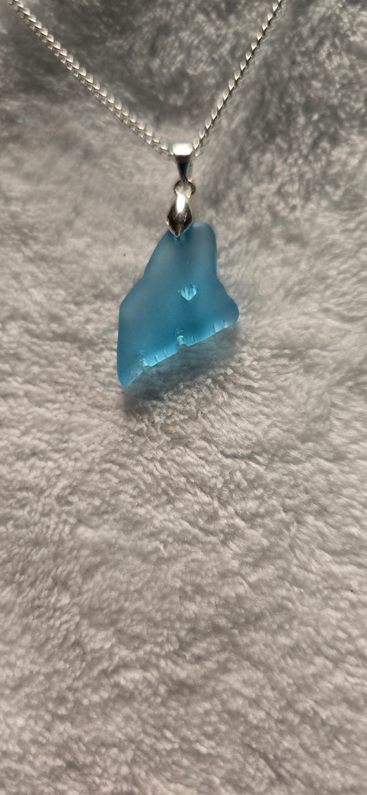 Maine Shaped Seaglass Necklace
