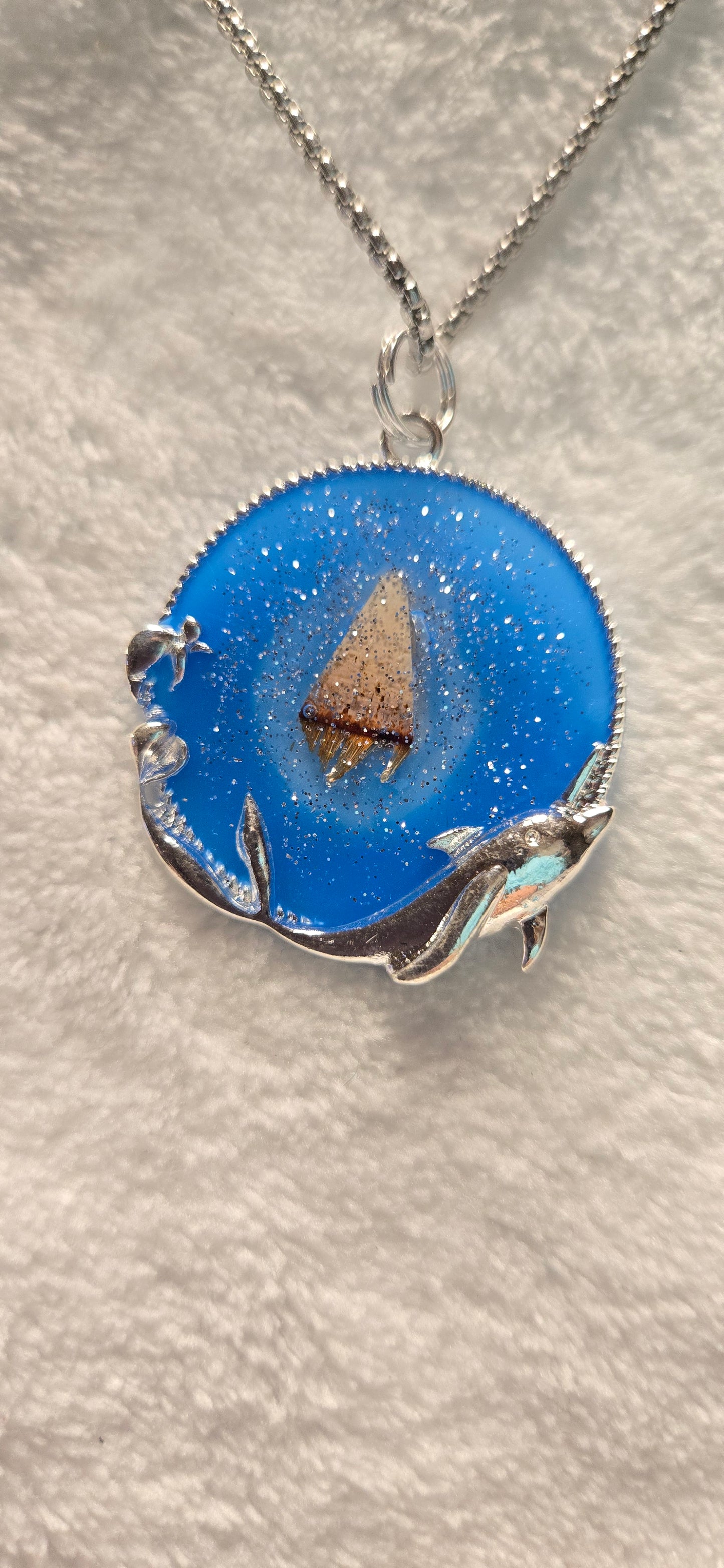 Lobster Notch Blue Sparkle Necklace