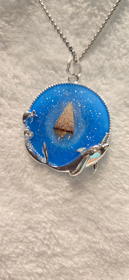 Lobster Notch Blue Sparkle Necklace