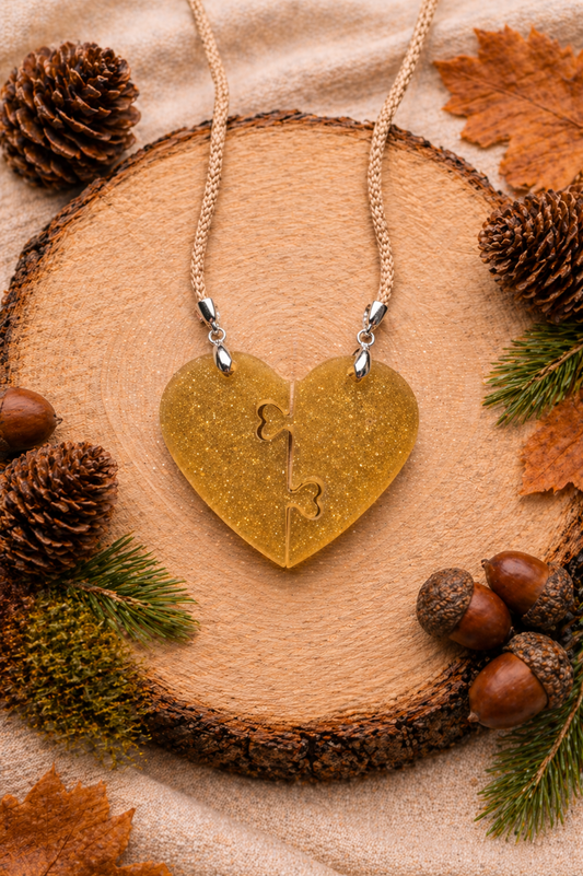 2 hearts necklace gold