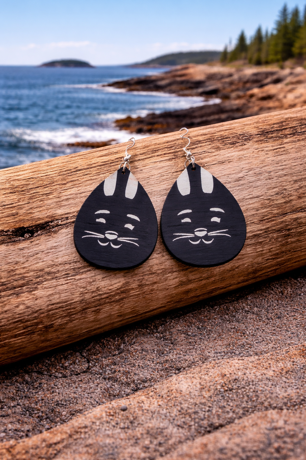 Wooden Earrings Bunny