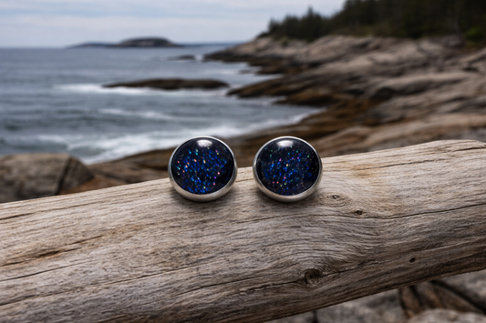 Teal Sparkle Post Earrings