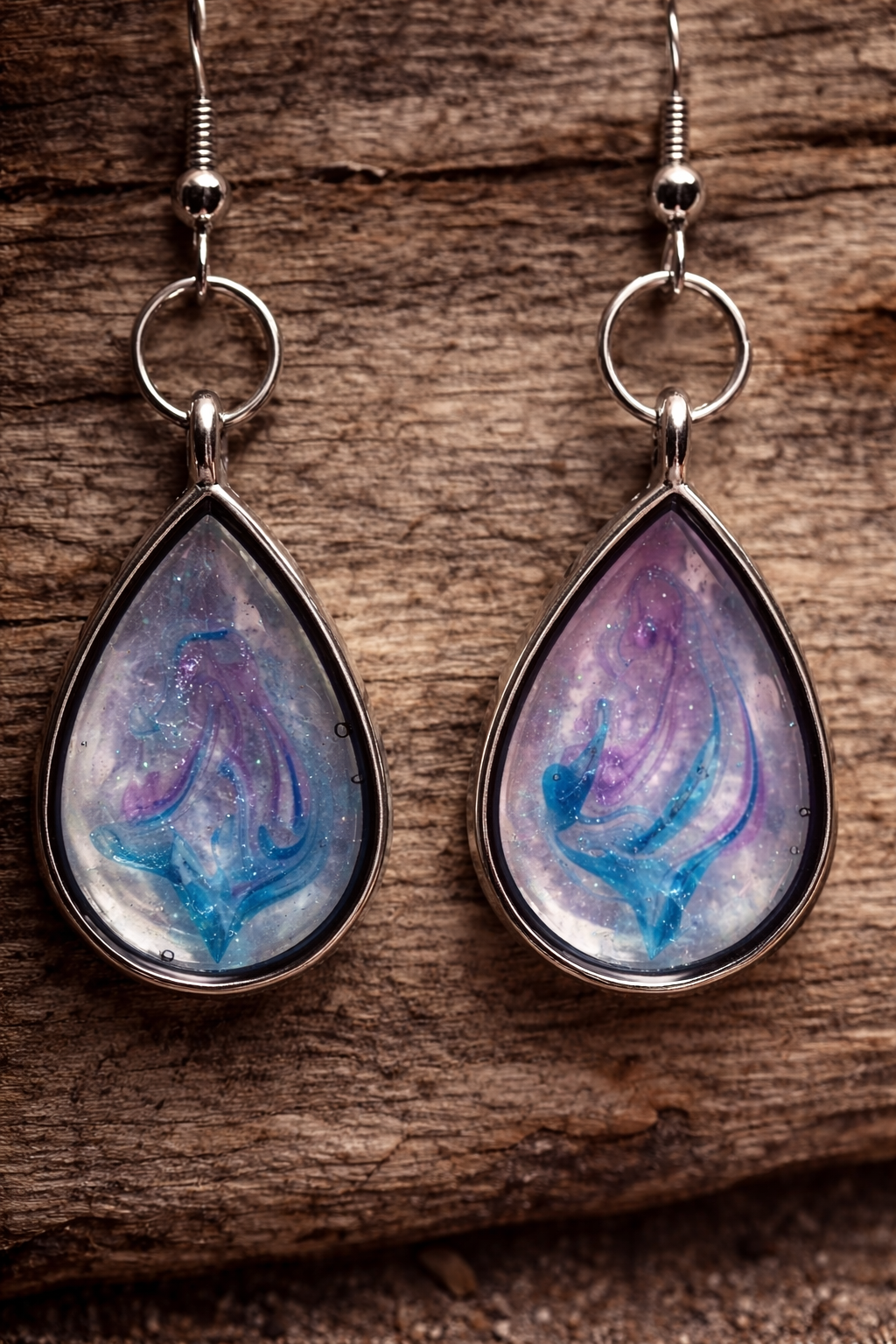 Feather Swirls of Colors Earrings