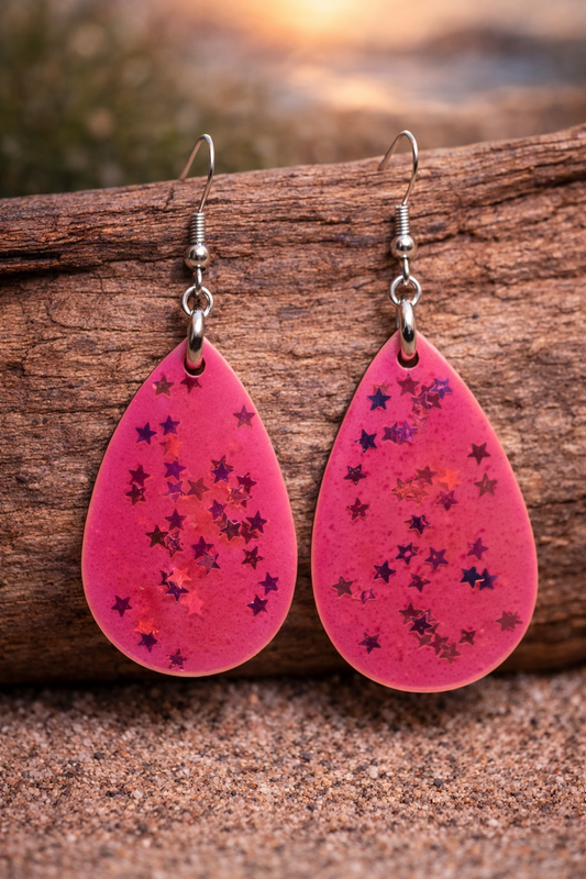 Earrings Pink Stars