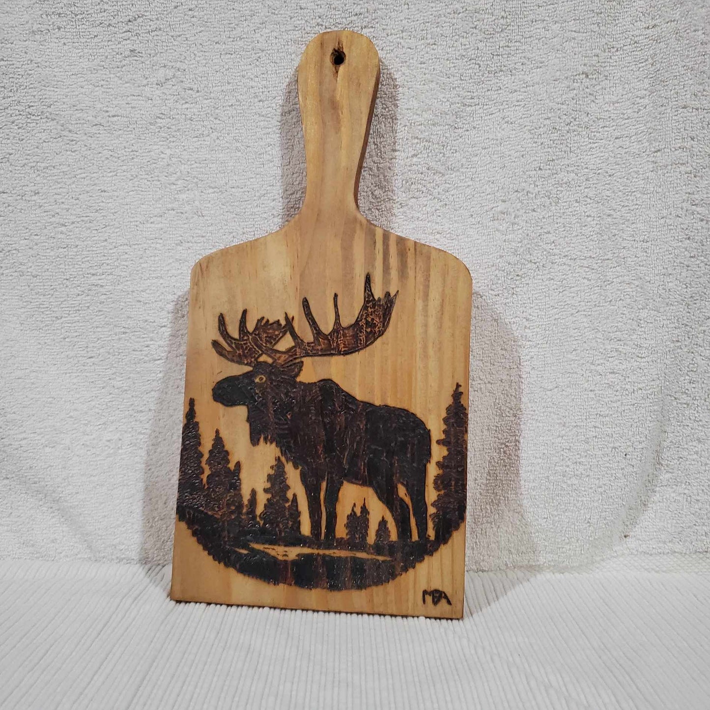 One of a Kind Hand Burned Majestic Moose Cutting board