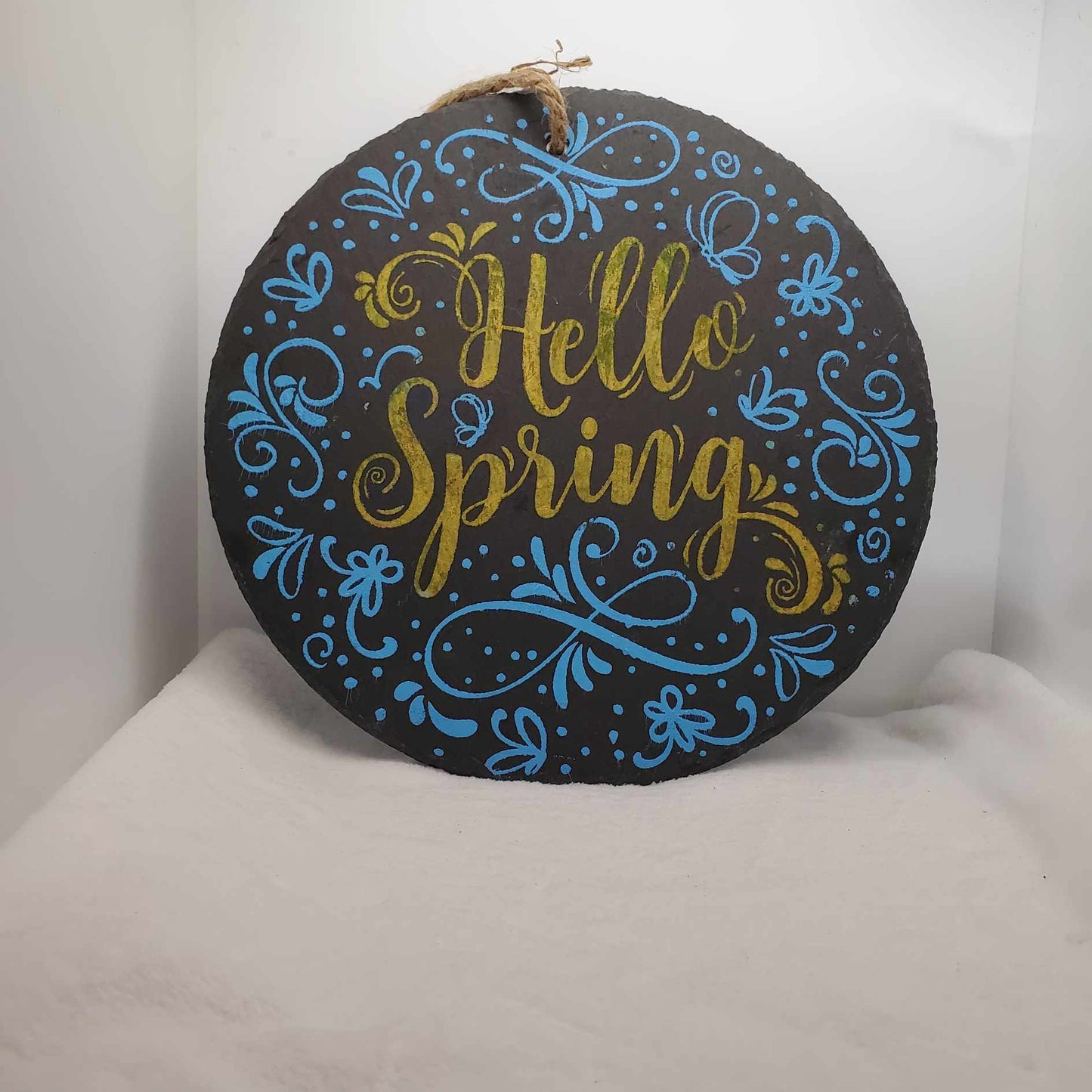 Hello Spring Slate Sign