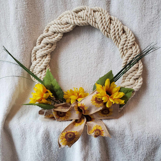 Rope Wreath With Sunflowers