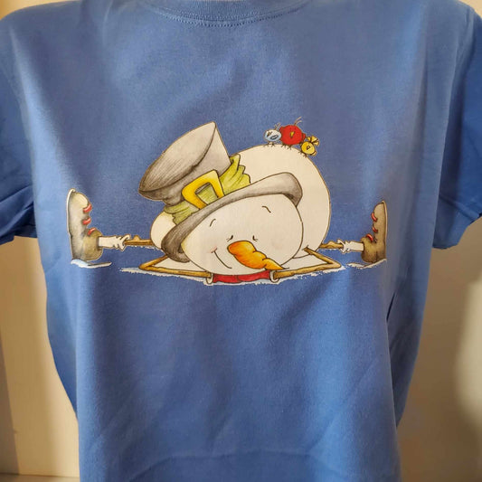 T shirt Celebrating Snowman