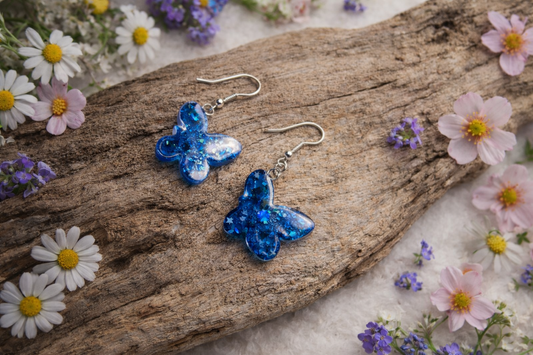 Earrings Blue Butterfly