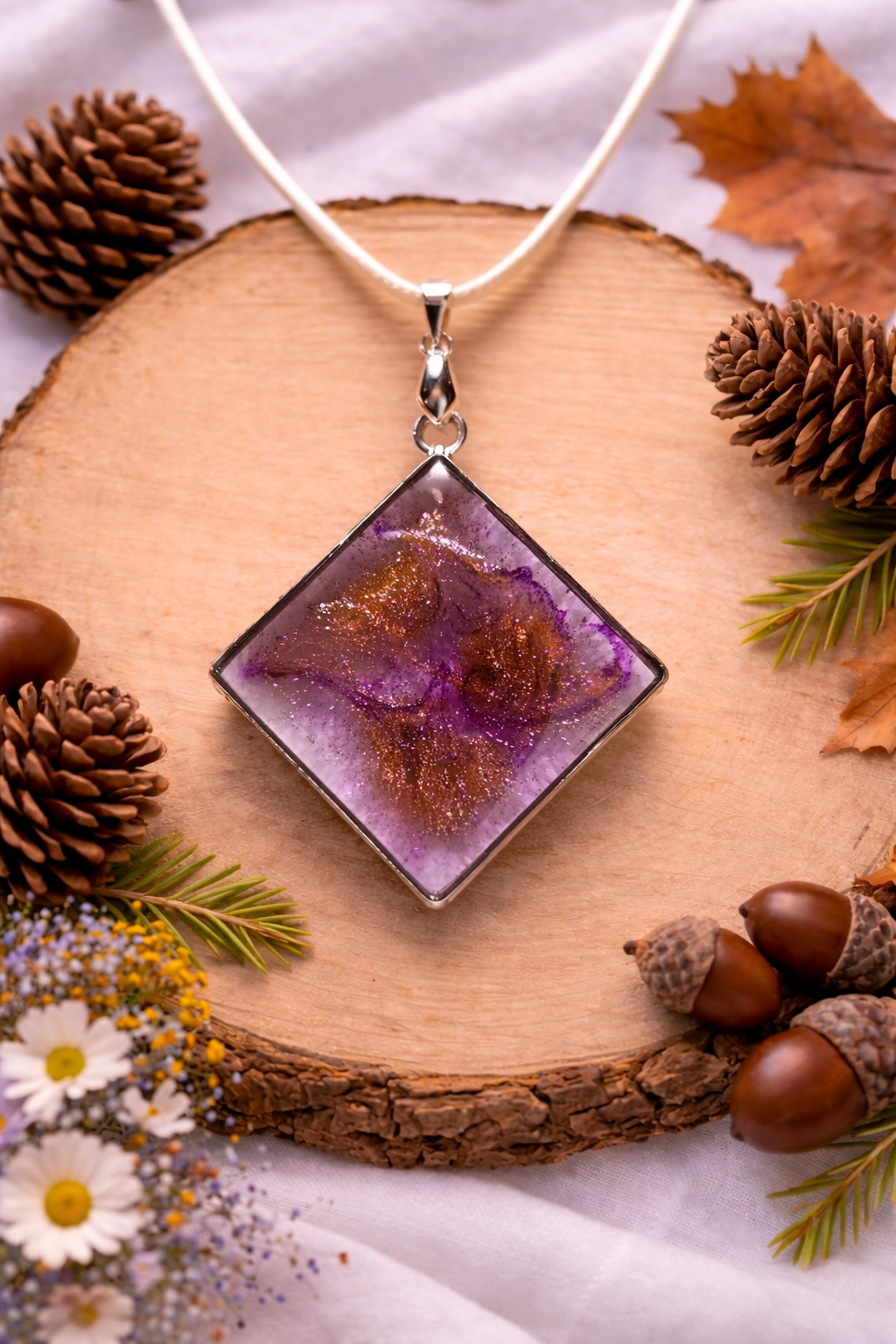 Purple Glitter Necklace